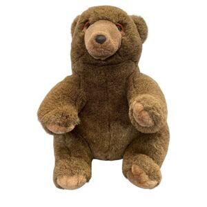 Yang Jee Realistic Bear Plush Sitting Vtg Korea Stuffed Animal YangJee Rare